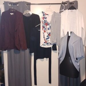 Lot of 7 Cottagecore Loft Classic Cardigan Sweaters Tops Blouses Tank S NWT